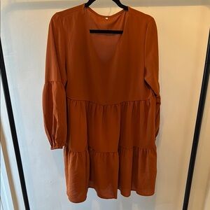 Rust Boho Flowy Dress